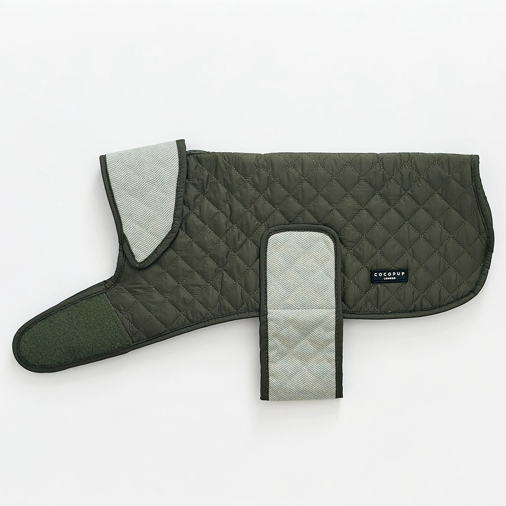 Luxe Quilted Dog Coat – Country Khaki | Cocker Spaniel